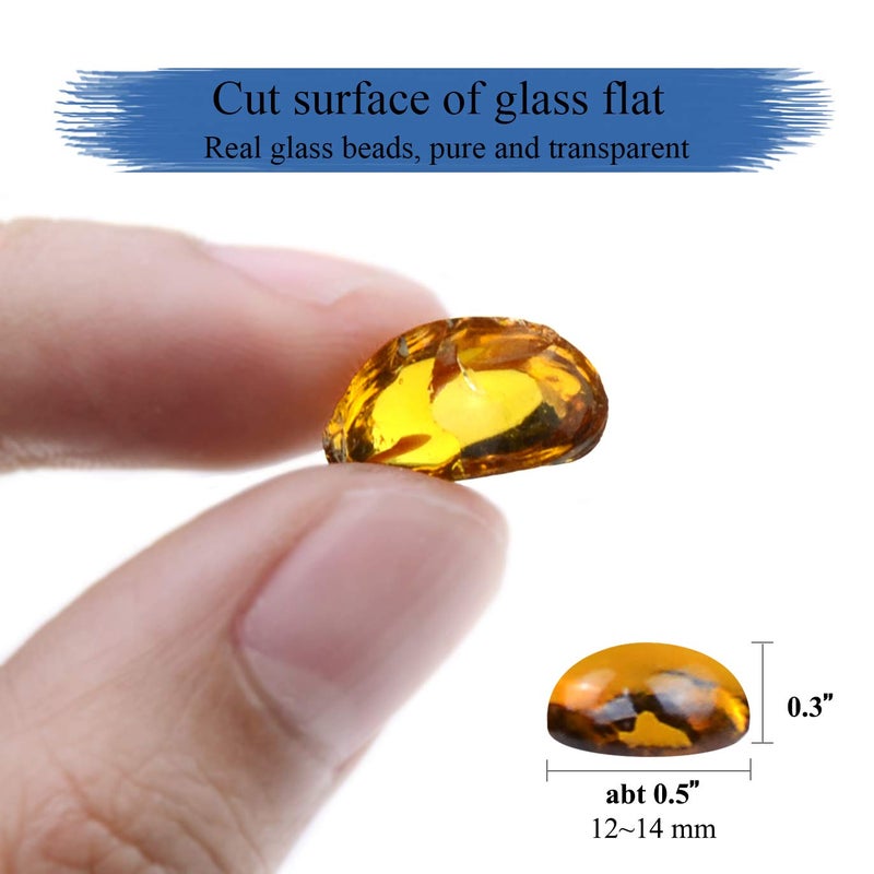 KINGOU Flat Glass Gems/Beads/Stones for Vase Filler, Table Scatter, Games - 1 Lbs (14-16mm, Approx. 5/8") - Image 5